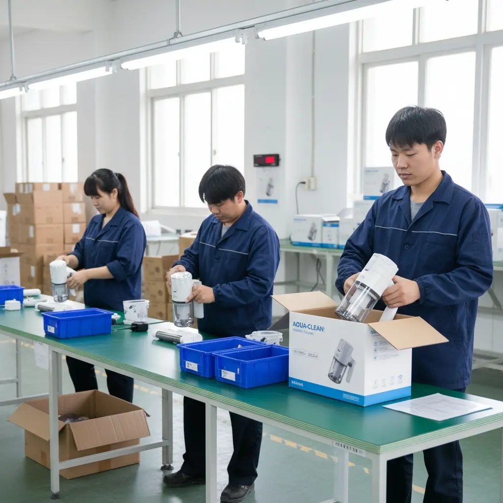 家電製品の組み付け、検査作業