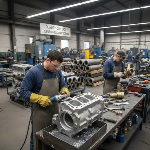 鋳物製品バリ取り検査